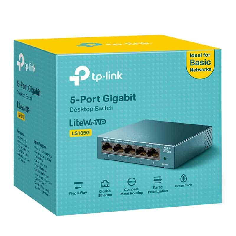 (image for) tp-link LS105G 5-Port Gigabit Desktop-Wall Mount Switch